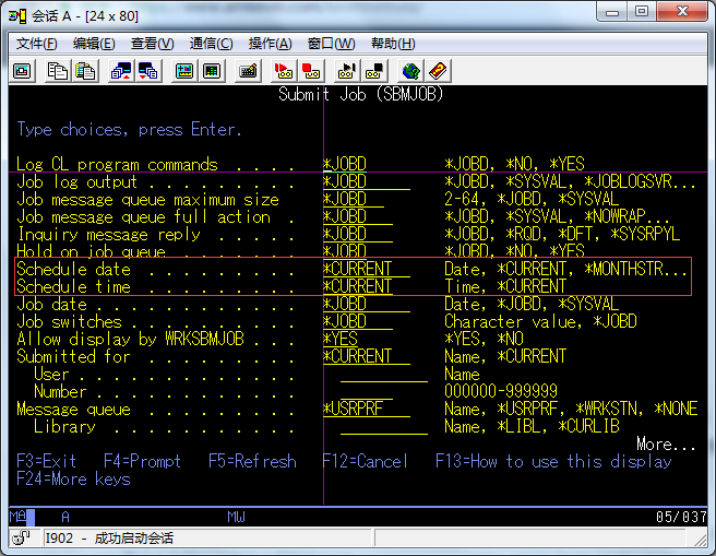 SBMJOB SCDDATE和SCDTIME参数